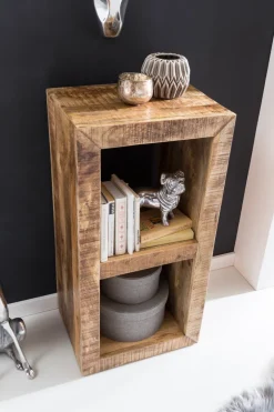 FineBuy Standregal 45 x 90 x 35 cm Bücherregal Mangoholz Beistelltisch Massiv