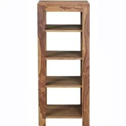 FineBuy Standregal 44x105x44 cm Sheesham Bücherregal Holz Regal Braun Massiv