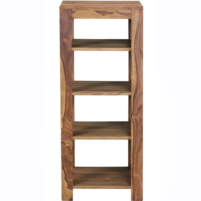FineBuy Standregal 44x105x44 cm Sheesham Bücherregal Holz Regal Braun Massiv