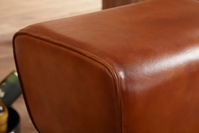 FineBuy Turnbock Barhocker 75 cm Massivholz Barstuhl Leder Tresenstuhl Hocker