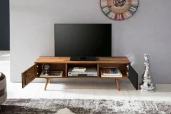 FineBuy TV Lowboard 140 cm REPA Massiv Holz Sheesham HiFi Regal Retro