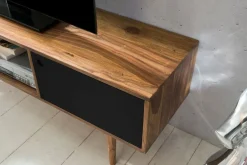 FineBuy TV Lowboard 140 cm REPA Massiv Holz Sheesham HiFi Regal Retro