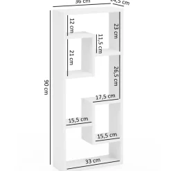 FineBuy Wandregal Hängeregal 36 x 90 x 13,5 cm Holz Wandboard Dekoregal Modern