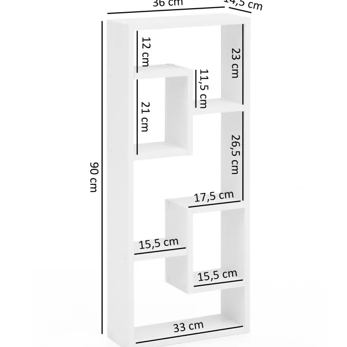 FineBuy Wandregal Hängeregal 36 x 90 x 13,5 cm Holz Wandboard Dekoregal Modern