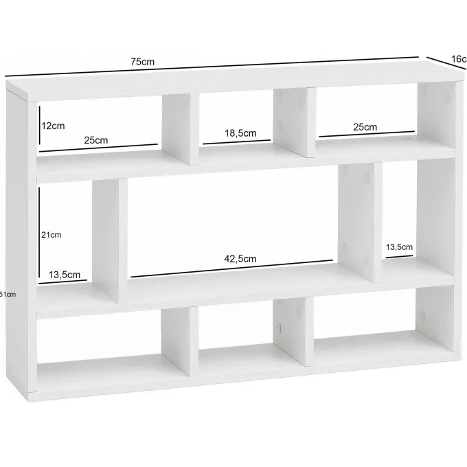 FineBuy Wandregal Hängeregal Wandboard Holz Bücherregal Klein Modern