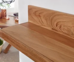 FineBuy Wandregal Massivholz Akazie Holzregal Landhausstil Wandboard Hängeregal