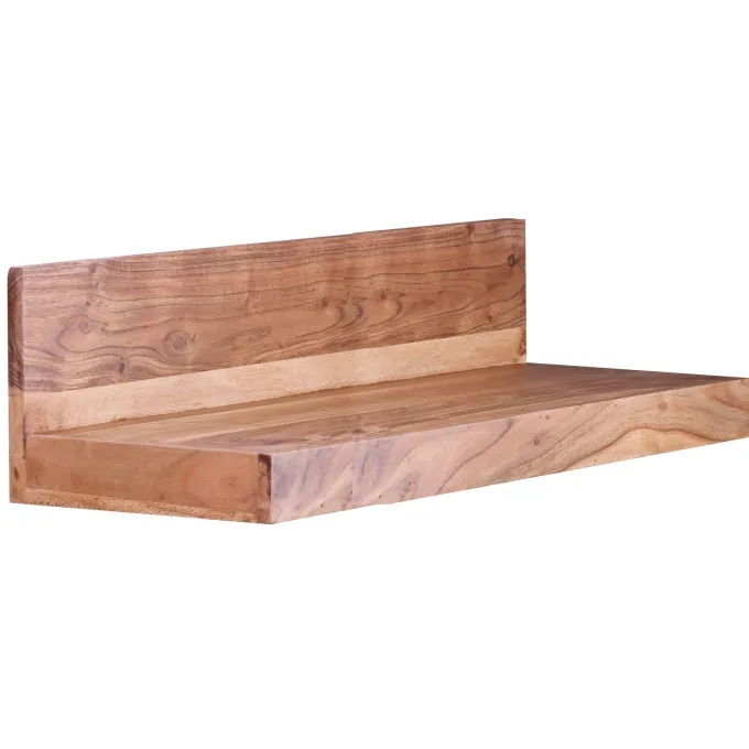 FineBuy Wandregal Massivholz Akazie Holzregal Landhausstil Wandboard Hängeregal