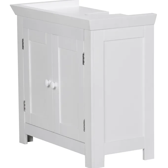 FineBuy Waschbeckenunterschrank Unterschrank Weiß 57 cm Badschrank