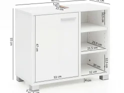 FineBuy Waschbeckenunterschrank FB51390 weiß Badschrank Waschtisch Unterschrank