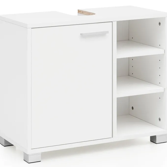 FineBuy Waschbeckenunterschrank FB51390 weiß Badschrank Waschtisch Unterschrank