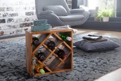 FineBuy Weinregal Flaschenregal Holz Weinflaschenhalter Holzregal 8 Flaschen