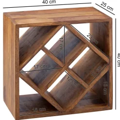 FineBuy Weinregal Flaschenregal Holz Weinflaschenhalter Holzregal 8 Flaschen