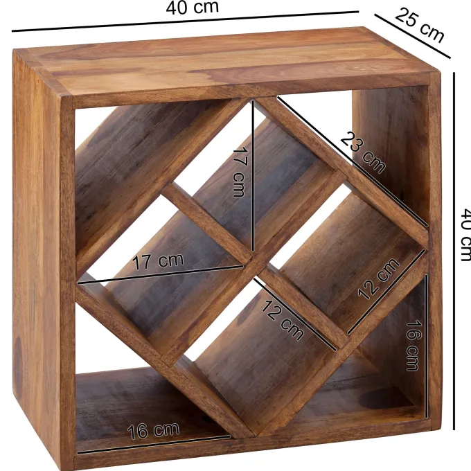 FineBuy Weinregal Flaschenregal Holz Weinflaschenhalter Holzregal 8 Flaschen