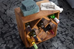 FineBuy Weinregal Flaschenregal Holz Weinflaschenhalter Holzregal 8 Flaschen