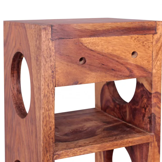 FineBuy Weinregal Massiv-Holz Regal Wandmontage für 5 Flaschen 70 cm Holzregal