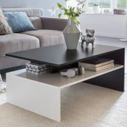 FineBuy Wohnzimmertisch Couchtisch Sofatisch Loungetisch mit Ablage 90 x 60 cm