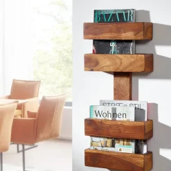 FineBuy Zeitungsständer Massivholz Zeitschriftenständer Prospekthalter Landhaus