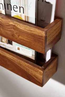 FineBuy Zeitungsständer Massivholz Zeitschriftenständer Prospekthalter Landhaus