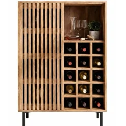 Hausbar Mango Massivholz 123cm Barschrank Spirituosenschrank Weinschrank Weinbar