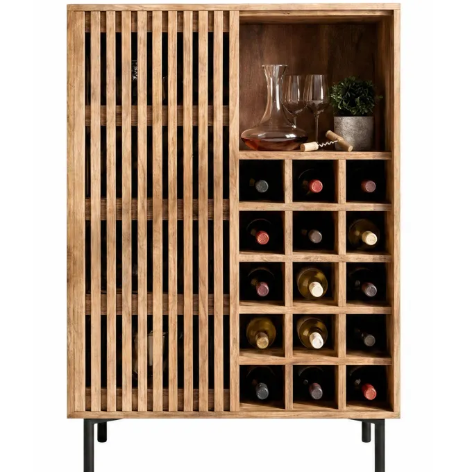 Hausbar Mango Massivholz 123cm Barschrank Spirituosenschrank Weinschrank Weinbar