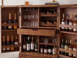 Hausbar Massivholz 65cm Barschrank Weinschrank aufklappbar Bar Möbel Handmade