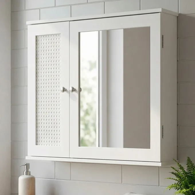 Hängeschrank Weiß 60cm Badezimmer Wandschrank Spiegelschrank Wandschrank Bad