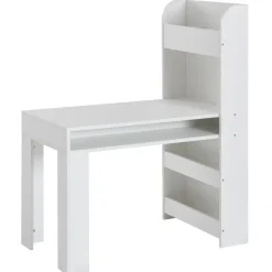 Kinderschreibtisch FineBuy Weiß 90x50x110 cm Schülerschreibtisch Tisch mit Regal