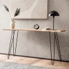 Konsolentisch FineBuy Anrichte 150 cm Ablagetisch Massivholz Baumkante Modern