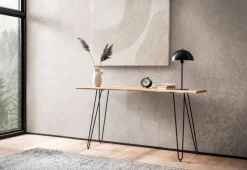 Konsolentisch FineBuy Anrichte 150 cm Ablagetisch Massivholz Baumkante Modern