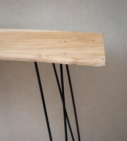 Konsolentisch FineBuy Anrichte 150 cm Ablagetisch Massivholz Baumkante Modern