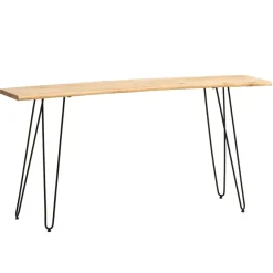 Konsolentisch FineBuy Anrichte 150 cm Ablagetisch Massivholz Baumkante Modern