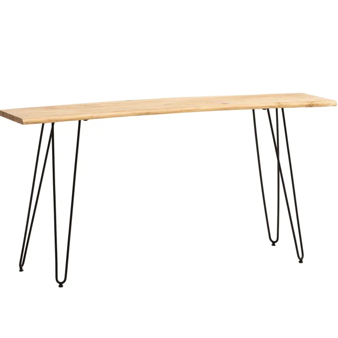 Konsolentisch FineBuy Anrichte 150 cm Ablagetisch Massivholz Baumkante Modern