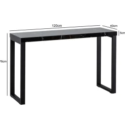 Konsolentisch FineBuy Anrichte 120cm Marmor Optik Flurtisch Schwarz Schreibtisch