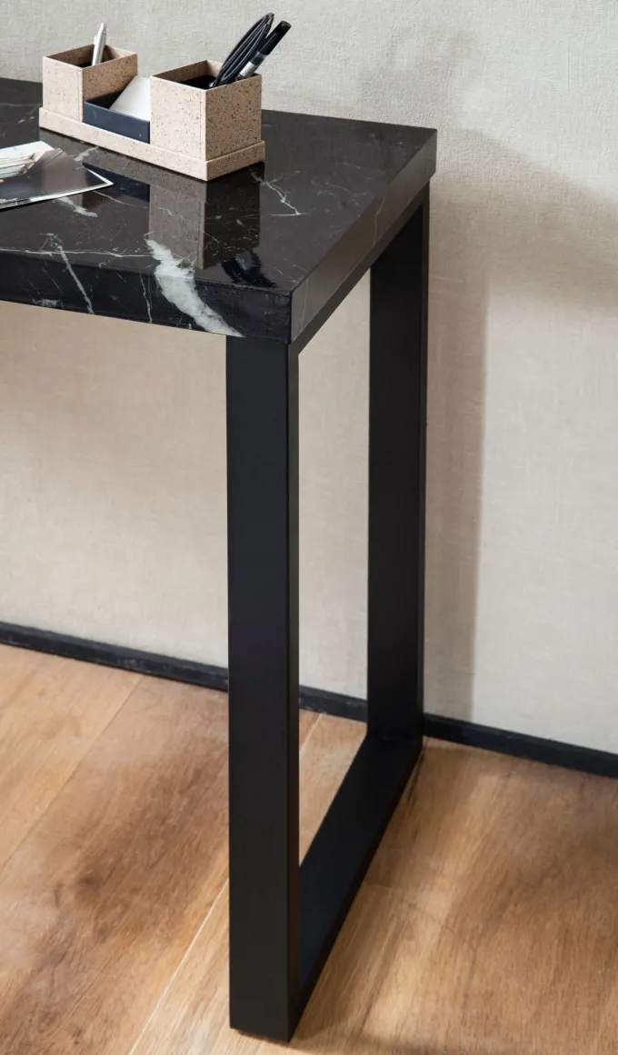 Konsolentisch FineBuy Anrichte 120cm Marmor Optik Flurtisch Schwarz Schreibtisch