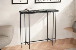 Konsolentisch FineBuy Anrichte 90 cm Ablagetisch Flurtisch Glas Metall Modern