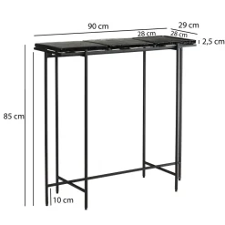 Konsolentisch FineBuy Anrichte 90 cm Ablagetisch Flurtisch Glas Metall Modern