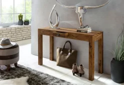 Konsolentisch Holz Massiv Wandtisch Konsole Anrichte 1 Schublade Schreibtisch