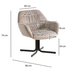 Loungesessel FineBuy Clubsessel Samt Metall Cocktailsessel Schalenstuhl Armlehne