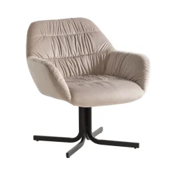 Loungesessel FineBuy Clubsessel Samt Metall Cocktailsessel Schalenstuhl Armlehne