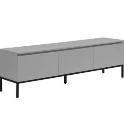 Lowboard 150 cm Grau TV Schrank Schublade Fernsehkommode Stauraum Fernsehschrank