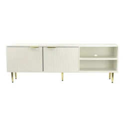 Lowboard 150cm TV Kommode Schrank Weiß Türen Fernsehkommode Fernsehunterschrank