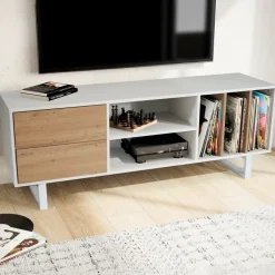 Lowboard FineBuy Fernsehkommode 150 cm TV Schrank Regal Fernsehschrank Modern