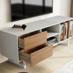 Lowboard FineBuy Fernsehkommode 150 cm TV Schrank Regal Fernsehschrank Modern