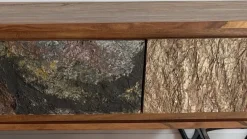 Lowboard FineBuy Sheesham Massivholz 160 cm TV Board Stein Optik Industrial
