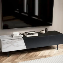 Lowboard FineBuy TV Schrank 150 cm Fernsehtisch Fernsehschrank Türen Schublade