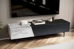Lowboard FineBuy TV Schrank 150 cm Fernsehtisch Fernsehschrank Türen Schublade