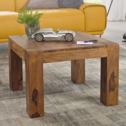 Massiver Couchtisch 60 cm Holz Tisch Massiv Wohnzimmertisch Beistelltisch
