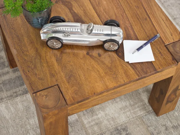 Massiver Couchtisch 60 cm Holz Tisch Massiv Wohnzimmertisch Beistelltisch