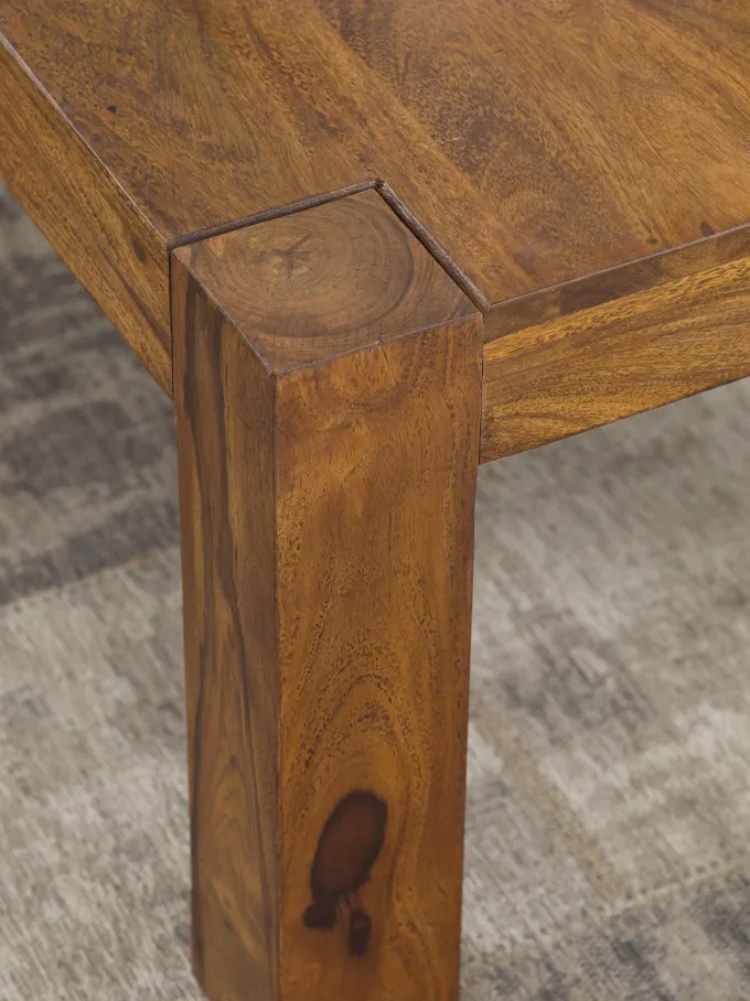 Massiver Couchtisch 60 cm Holz Tisch Massiv Wohnzimmertisch Beistelltisch