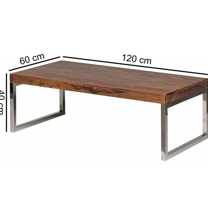 Massiver Couchtisch 120cm Wohnzimmertisch Holz Tisch Massiv Beistelltisch